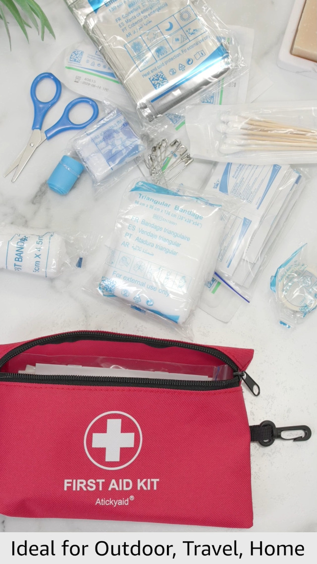 Amazon.com: Atickyaid Mini First Aid Kit - 140 Piece Small First